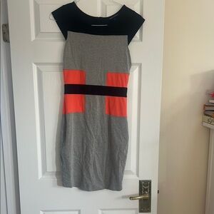 French Connection Black and Bodycon Midi Dress